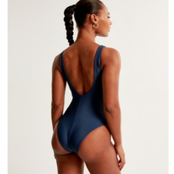 Abercrombie & Fitch cheeky one-piece bathing suit size medium NWT Blue - Picture 2 of 8